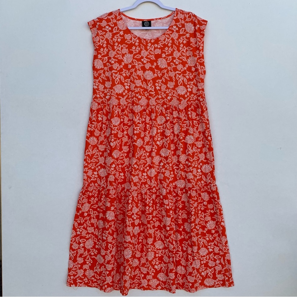 Bobeau  Sleeveless Sundress Womens XL Koi Ivory Floral